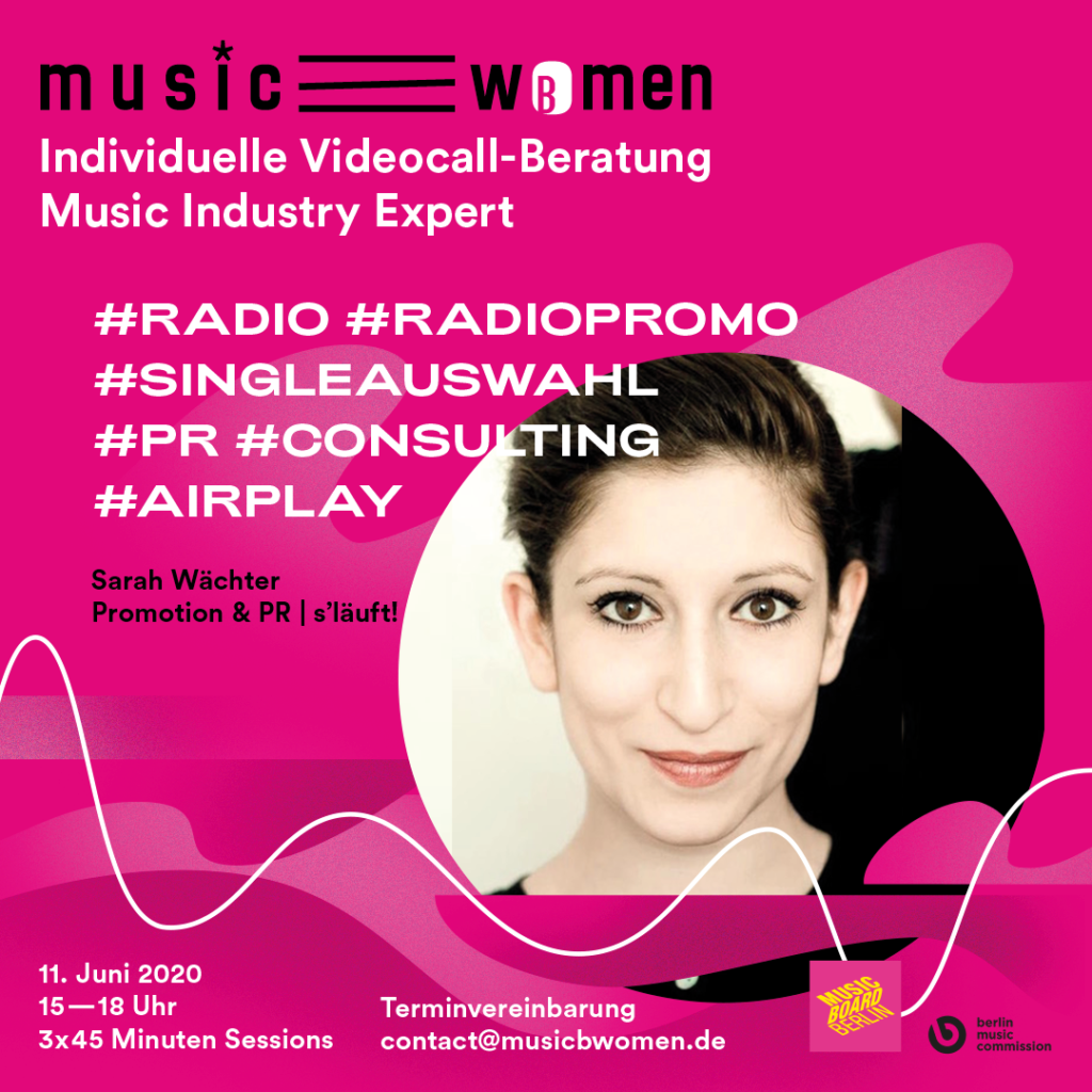 Individual consultation – Music Industry Expert w/ Sarah Wächter