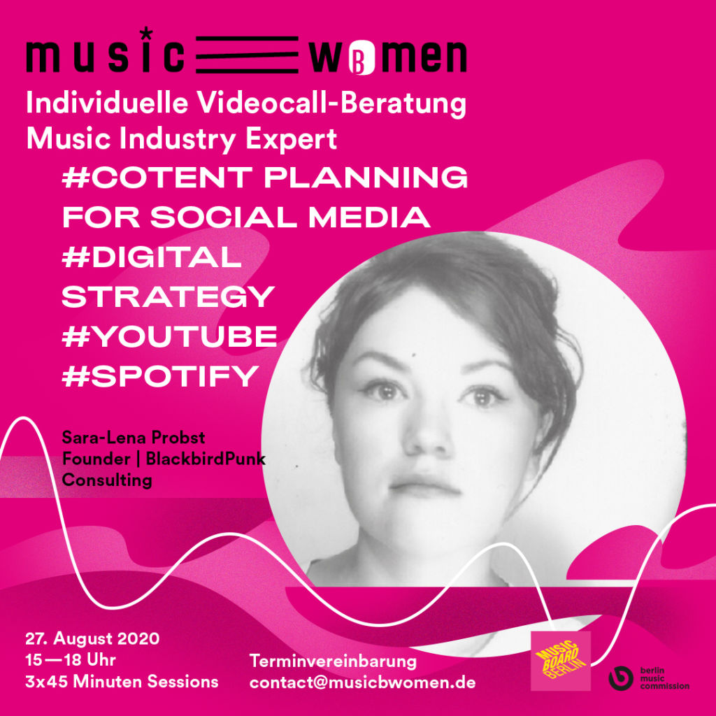 Individual consultation w/ Music Industry Expert Sara-Lena Probst