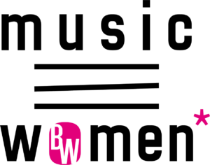 Music BW women* Logo in schwarz und pink
