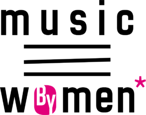 Music BY Women* Logo in schwarz und pink